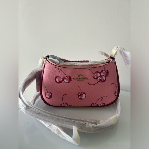 Coach Pink Cherry Print Shoulder Bag Fashion❤️🎉🎉🎉🎉 - Picture 4 of 6